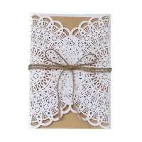 Thank You Card With Hemp Rope Laser Cut Invitation Wedding Supplies
